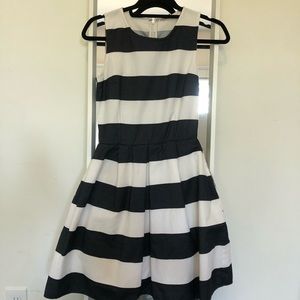 Striped skater dress. Black and white. GAP.